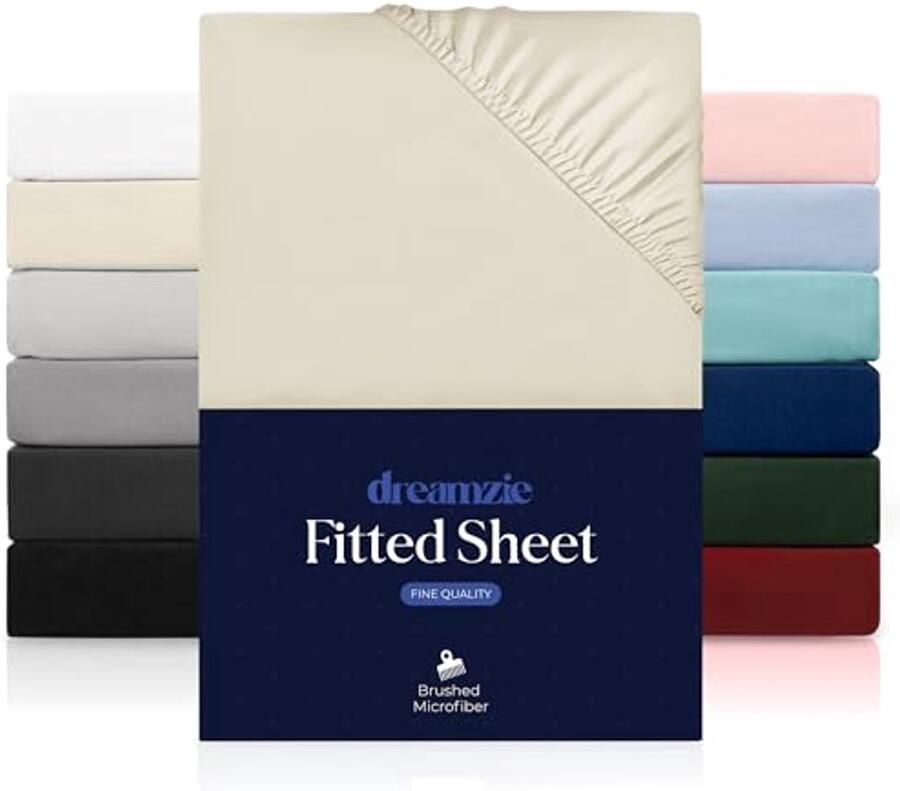 Hoeslaken 80 x 200 cm Zachte Microvezel Geschikt voor Dikke Matrassen Beige