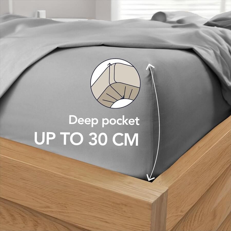 Hoeslaken 100 x 200 cm Zachte Microvezel Hoekhoogte 35 cm voor Dikke Matrassen Oeko-Tex Gecertificeerd Dagelijks Gebruik Antraciet