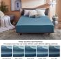 Hoeslaken 90 x 200 cm boxspring topper microvezel laken voor matrassen tot 30 cm hoog zacht hoeslaken kleur lichtblauw - Thumbnail 2