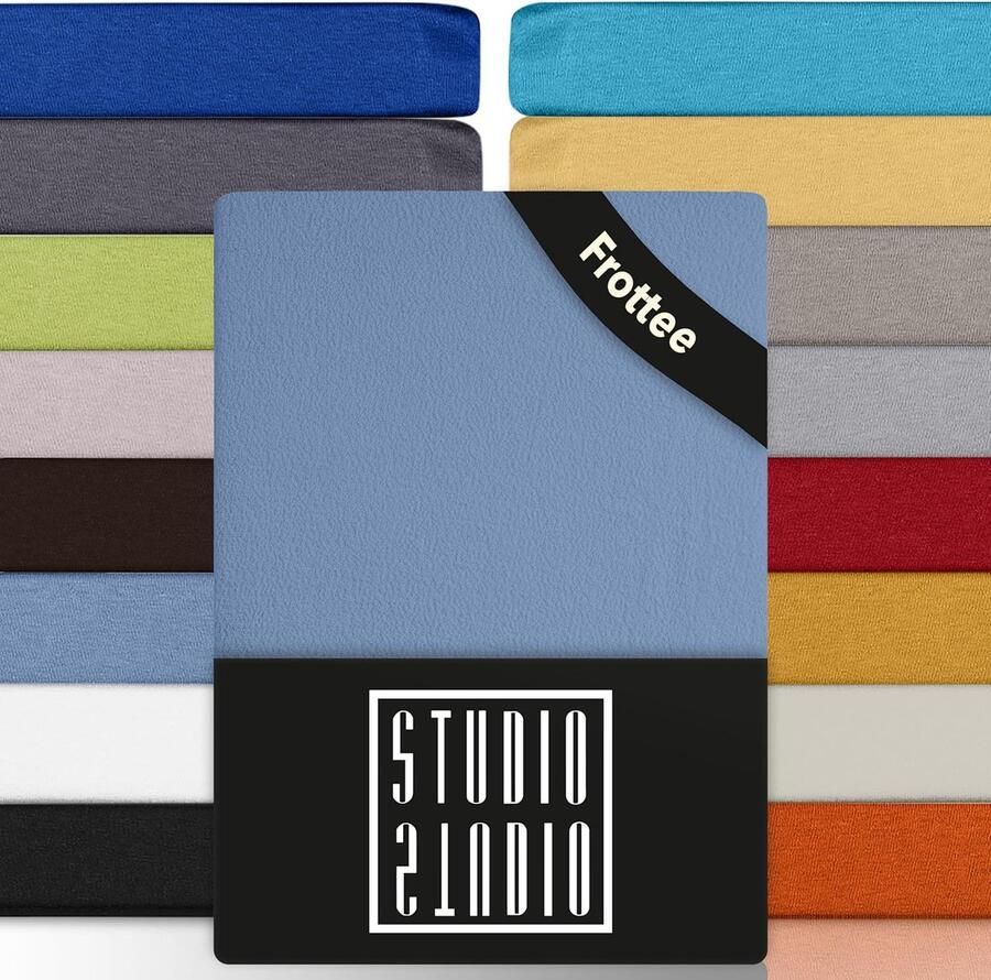 Goodivery hoeslaken 90 x 200 cm katoen behaaglijk en zacht Oeko-Tex 100 merkkwaliteit hoeslaken voor alle gangbare matrassen tot 25 cm hoogte middenblauw