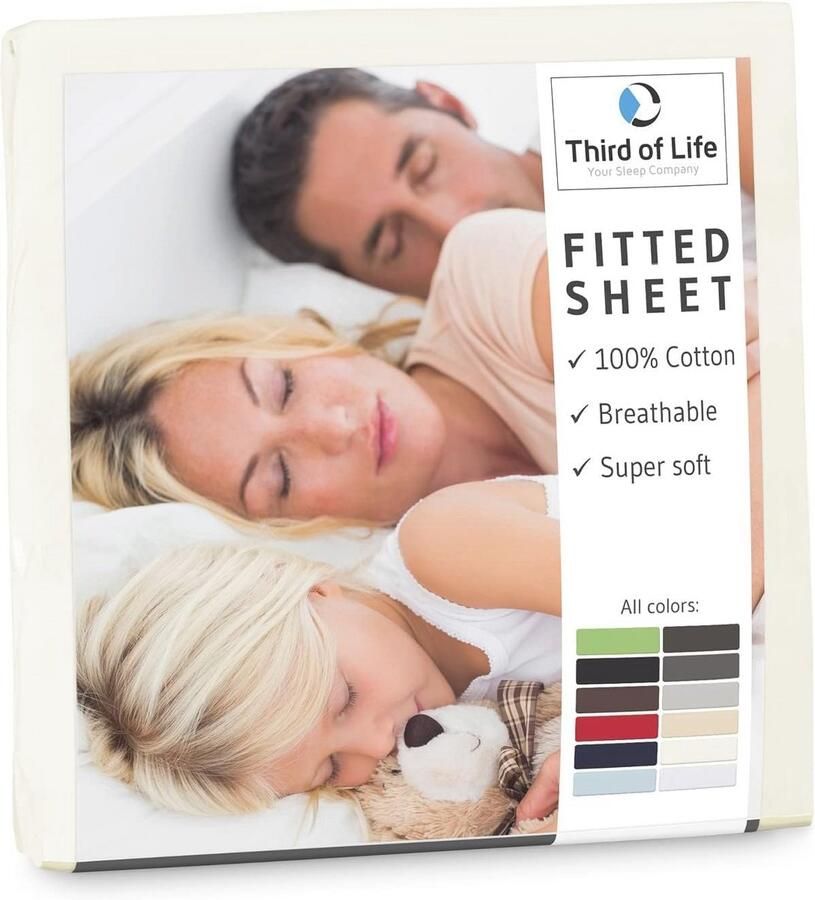 Hoeslaken 90x200 cm 100% Katoen Ademend Pluisvrij Geschikt voor Matrassen tot 20 cm Hoog