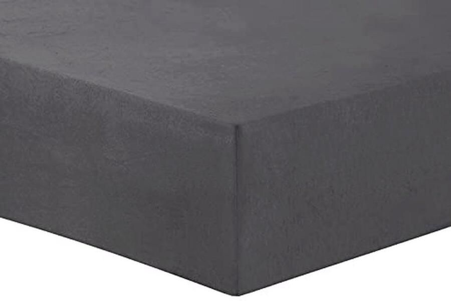 Hoeslaken flanel antraciet 160 x 200 cm met brede spanhoogte van 30 cm voor tweepersoonsbed 100% katoenflanel: zacht en warm Oekotex