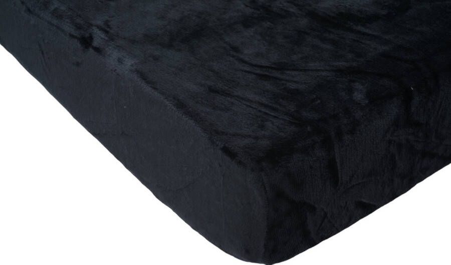 Zachtbeddengoed.nl Velvet Hoeslaken Hoeslakens Matras Topper eenpersoons 80x200 cm 90x200 cm Hoekhoogte tot 23 cm Zwart Laken Zacht Comfortabel Kwalitatief Beddengoed