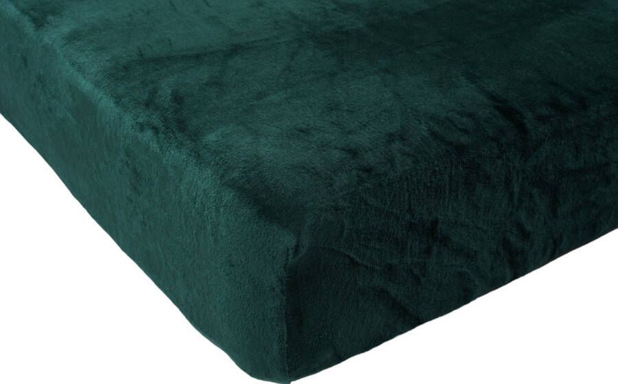 Zachtbeddengoed.nl Hoeslaken Hoeslakens Matras Topper Velvet Eenpersoons 80x90 cm 90x200 Hoekhoogte tot 23 cm Groen Laken Zacht Comfortabel Kwalitatief Beddengoed