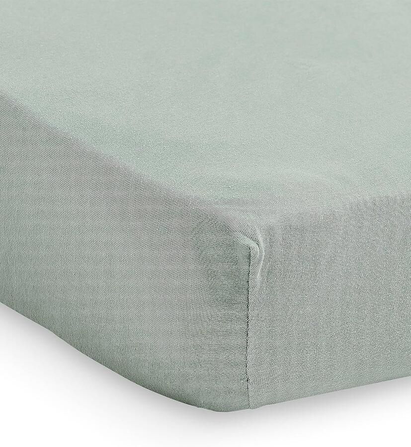 Hoeslaken Ledikant Jersey 60x120cm Ash Green 2 Stuks