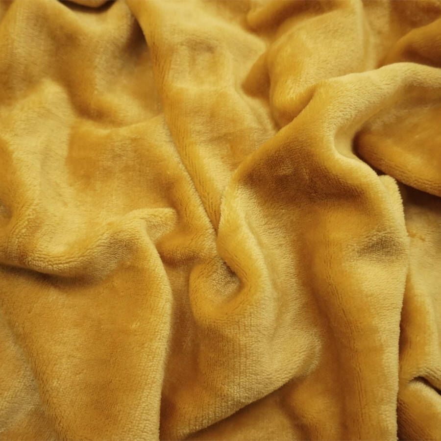 Hoeslaken matras topper velvet mosterd geel tweepersoons 160x200 cm 180x200 cm hoekhoogte 23 cm laken zacht comfortabel kwalitatief beddengoed