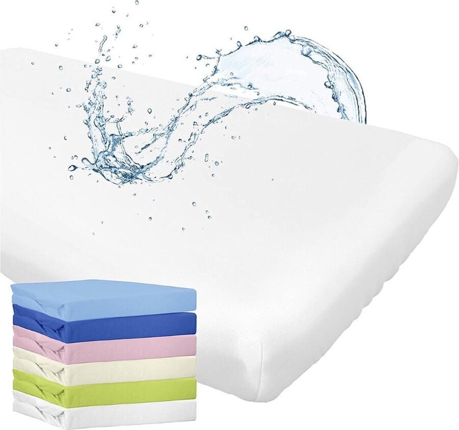 Hoeslaken met geïntegreerde matrasbeschermer 70 x 140 cm (wit) voor babybed