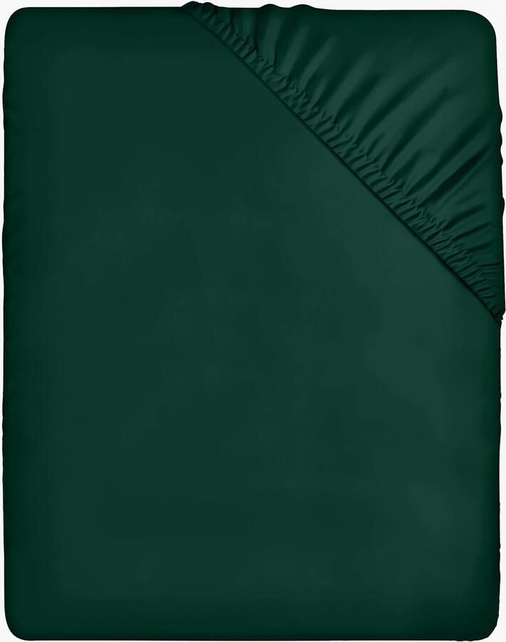 Hoeslaken met hoeken voor tweepersoonsbed geborstelde microvezel elastische hoeken 160 x 200 cm smaragd