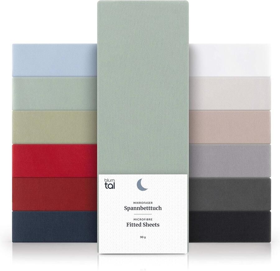 Hoogwaardig Hoeslaken Microvezel 90 x 200 cm Oeko-Tex-gecertificeerd en Geschikt voor Matrassen tot 25 cm Hoogte Summer Green