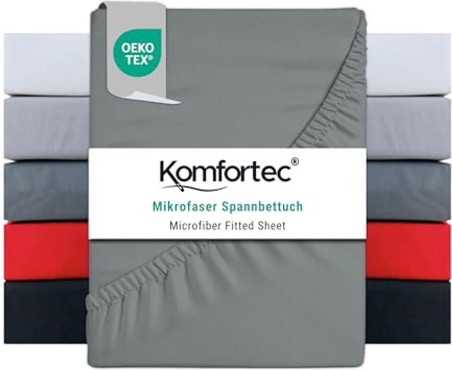 Hoeslaken Microvezel 140 x 200 cm Zacht en Elastisch Oeko-Tex Goedgekeurd voor Matrassen tot 30 cm Onderhoudsvriendelijk Grijs