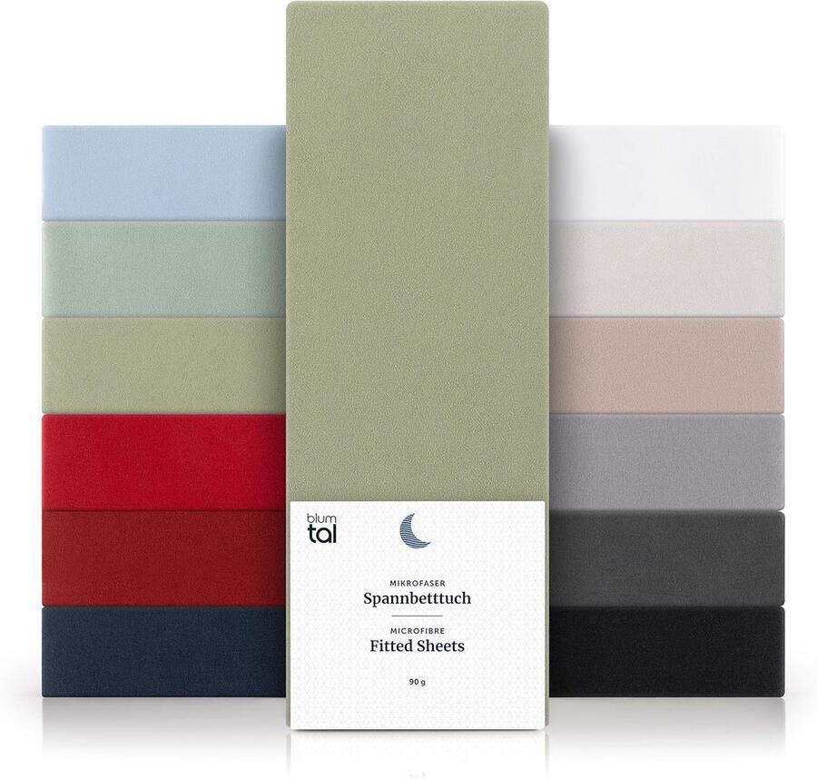 Hoeslaken Microvezel 160 x 200 cm Oeko-Tex Gecertificeerd Geschikt voor Matrassen tot 25 cm Hoogte Licht Olijf Groen