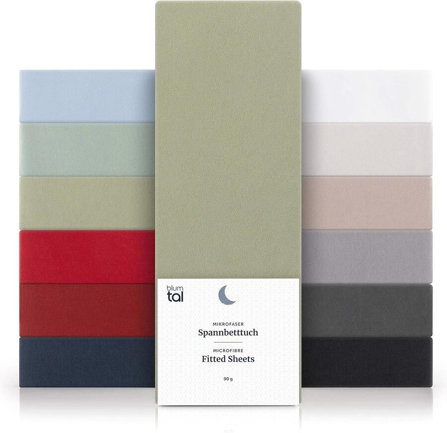 Hoeslaken Microvezel 90 x 200 cm Oeko-Tex-gecertificeerd Geschikt voor matrassen tot 25 cm Hoogte Licht Olijf Groen