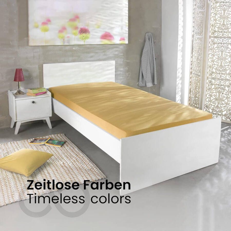 Hoeslaken spanlaken voor waterbedden en boxspringbedden van 100% katoen 200 x 220 zand beige