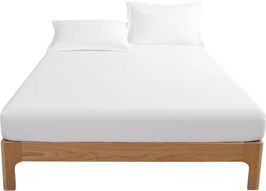 Hoeslaken van microvezel 90 x 200 cm voor matrassen tot 30 cm hoog superzacht slaapcomfort elastiek rondom kreukvrij vormvast onderhoudsvriendelijk wit