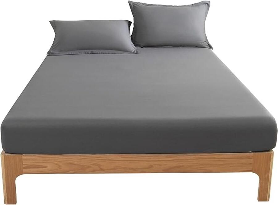 Hoeslaken van microvezel 90 x 200 cm voor matrassen tot 30 cm hoog superzacht slaapcomfort elastiek rondom kreukvrij vormvast onderhoudsvriendelijk donkergrijs