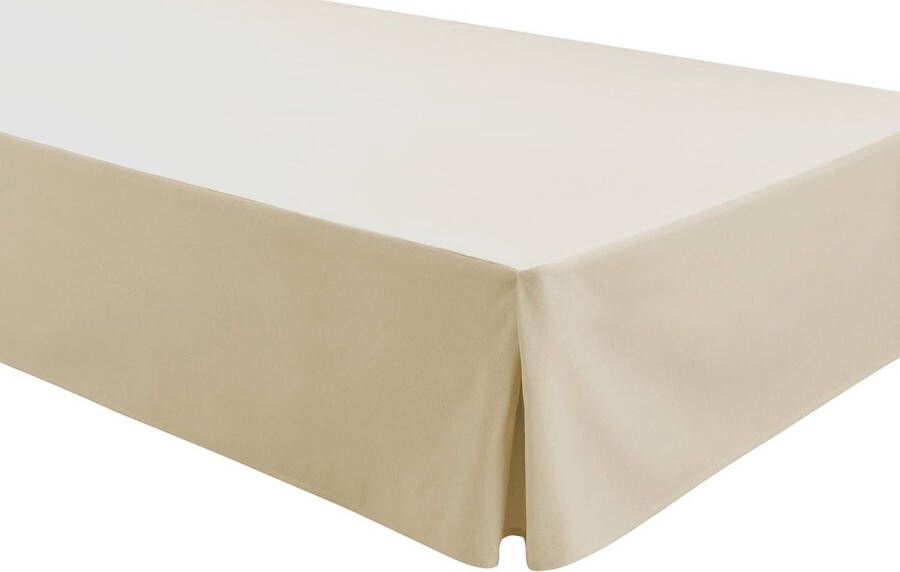 Hoeslaken voor diepe matrassen (32 cm) met volantruches bedvolants bed 150cm kleur beige (150x190 200cm)