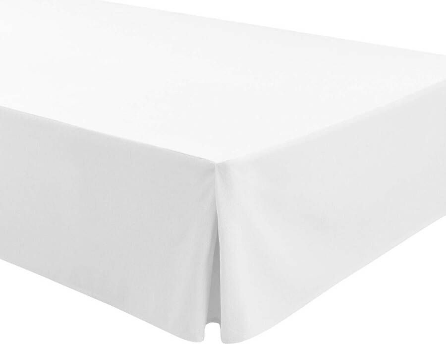 Hoeslaken voor diepe matrassen (32 cm) met volantruches bedvolants bed 150cm kleur wit (150x190 200cm)
