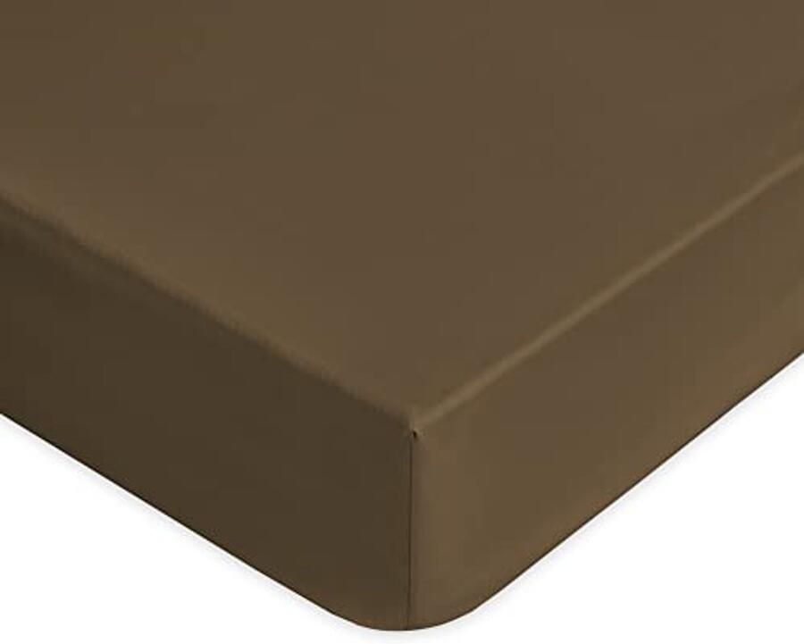 Hoeslaken voor Frans bed 100% Katoen Elastisch 120 x 200 x 30 cm Effen