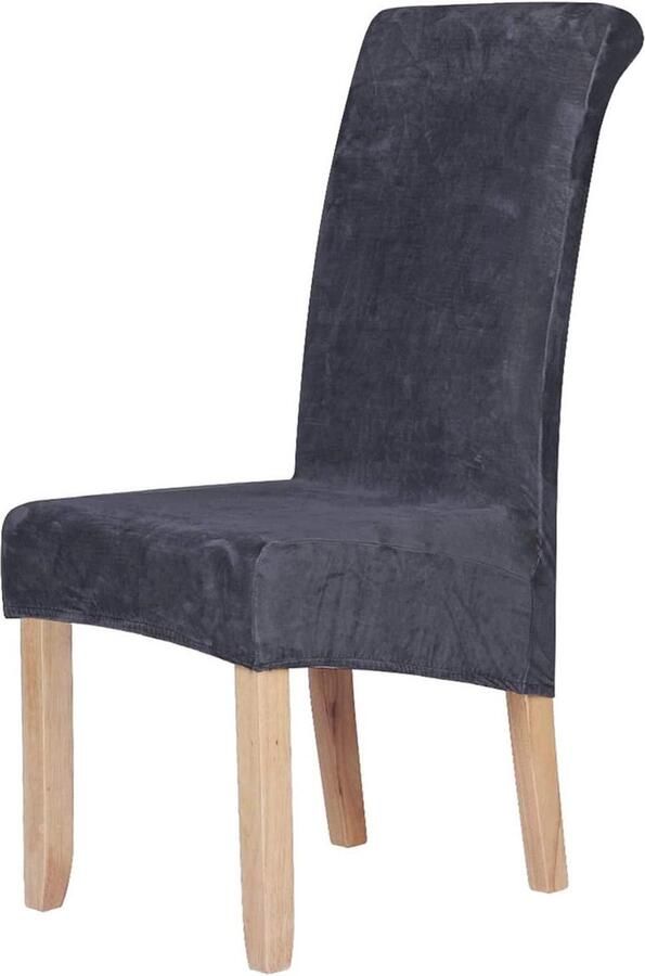 Fluwelen stretch eetkamerstoelhoezen spandex pluche stoelhoezen effen grote eetkamerstoelbeschermers woondecoratie