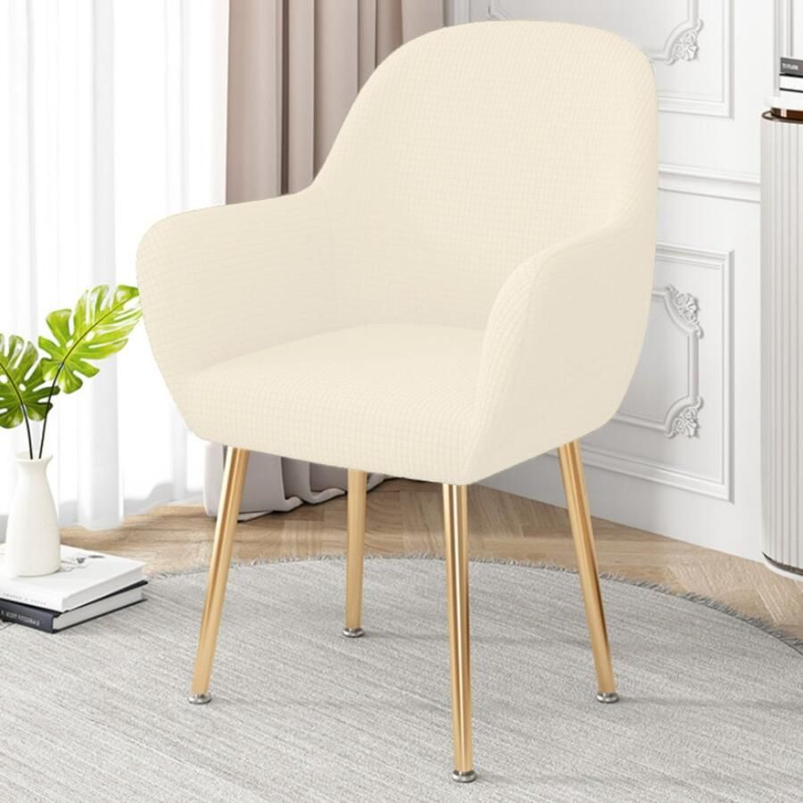 Hoezen voor eetkamerstoelen accentstoelhoes met gebogen rugleuning stretchstoelhoes met armleuningen afneembare stoelhoezen voor thuiskantoordecoratie