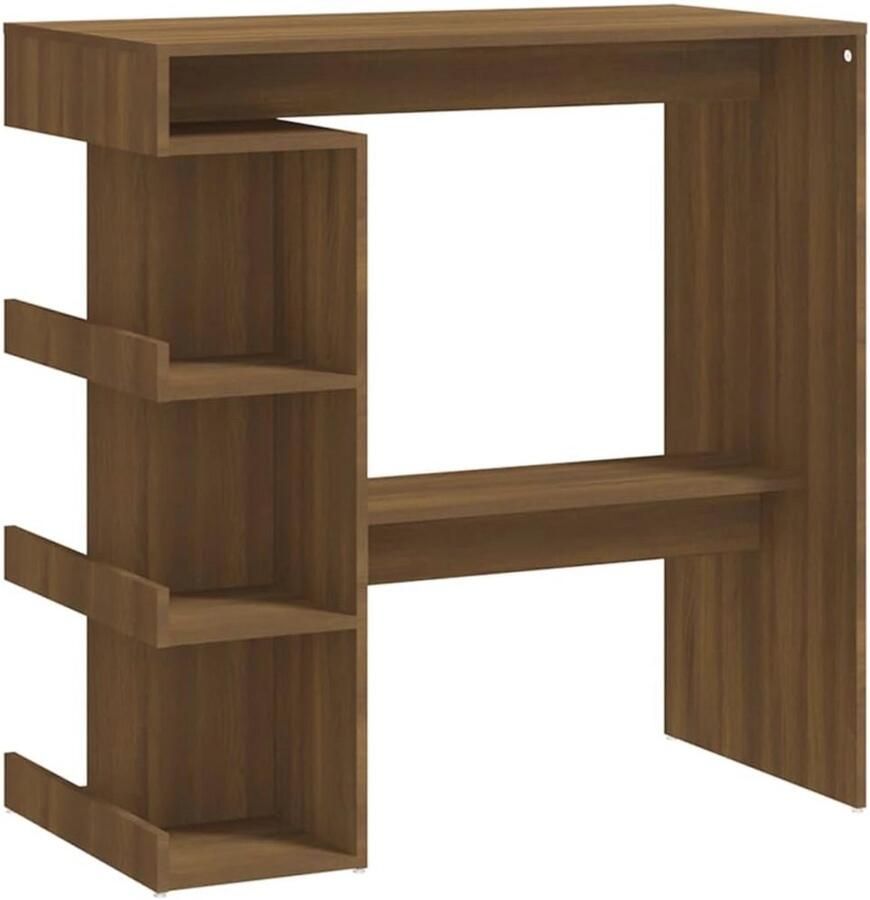 Hoge Bartafel met Opbergrekken 100x50x101 5 cm Bruin Eiken Pub en Bistrotafel