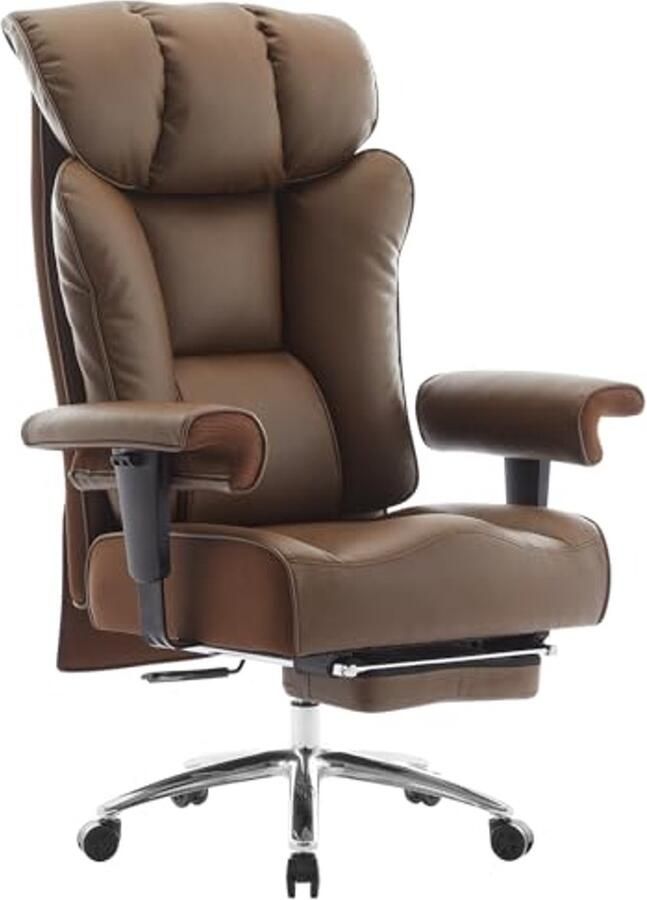 Hoge bureaustoel tot 200 kg met voetsteun en ergonomisch ontwerp