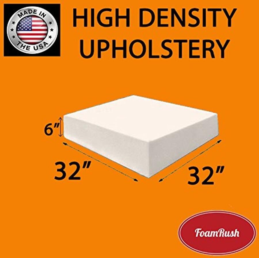 Hoge Dichtheid Schuimkussen 6 x 32 x 32 Inch Comfortabel Stoelkussen voor Eetkamerstoelen en Rolstoelzitting