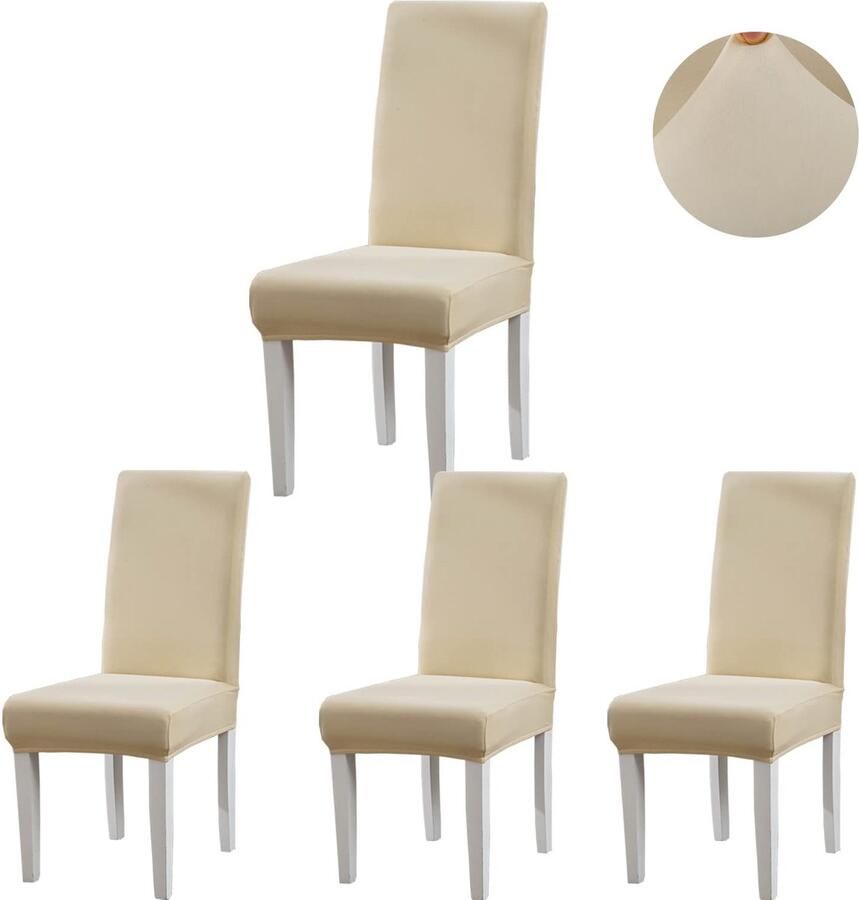 Ibenzoa Set van 6 Stoelhoes Beschermhoezen Jacquard Stretch Universele Stoelhoezen voor Eetkamer & Hotel