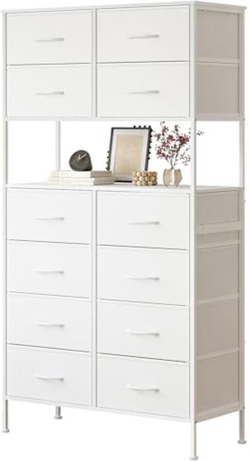 Hoge Ladekast met 12 Laden en Open Middenontwerp voor Slaapkamer