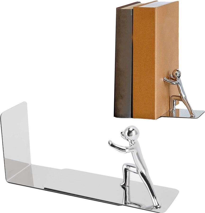 Hoge stabiliteit metalen boekensteunen voor desktop Premium metaal voor bibliotheek Geweldig decor book ends