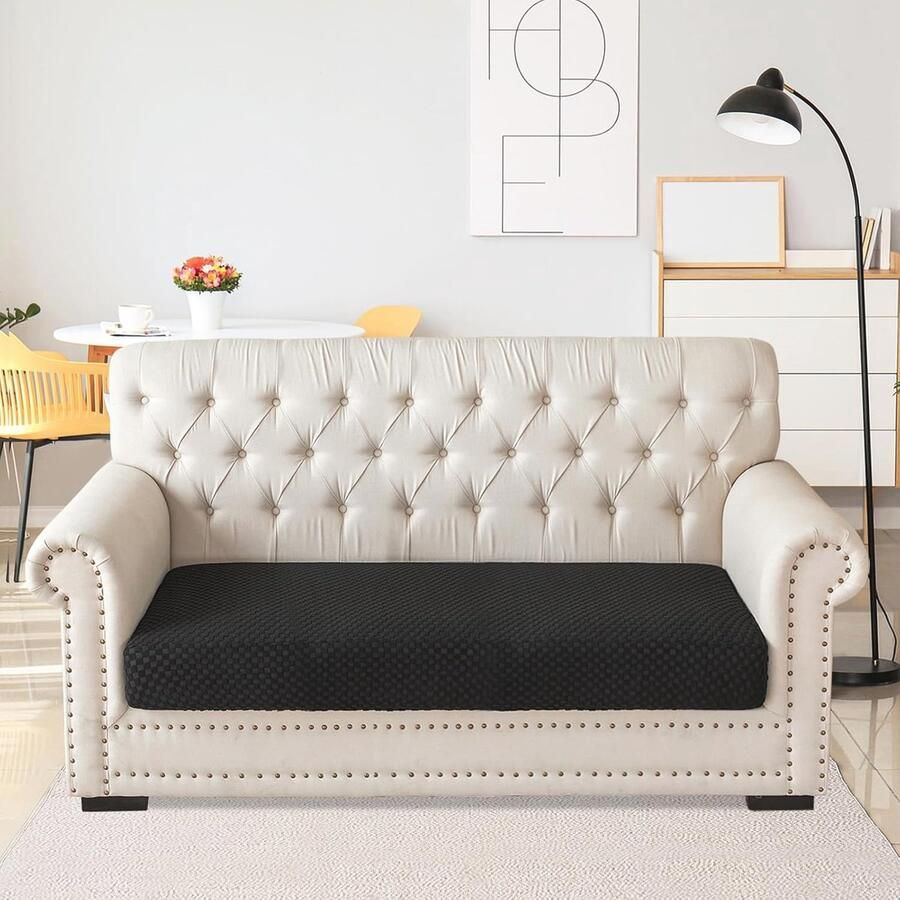 Hoge stretch bankzittinghoezen voor 2-zitsbank Waterafstotend en comfortabel jacquardstof