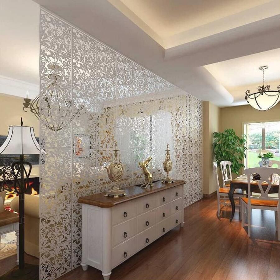 12-delige hangende ruimteverdeler met bloemen en vogels 40 x 40 cm Ideaal voor privacy en decoratie