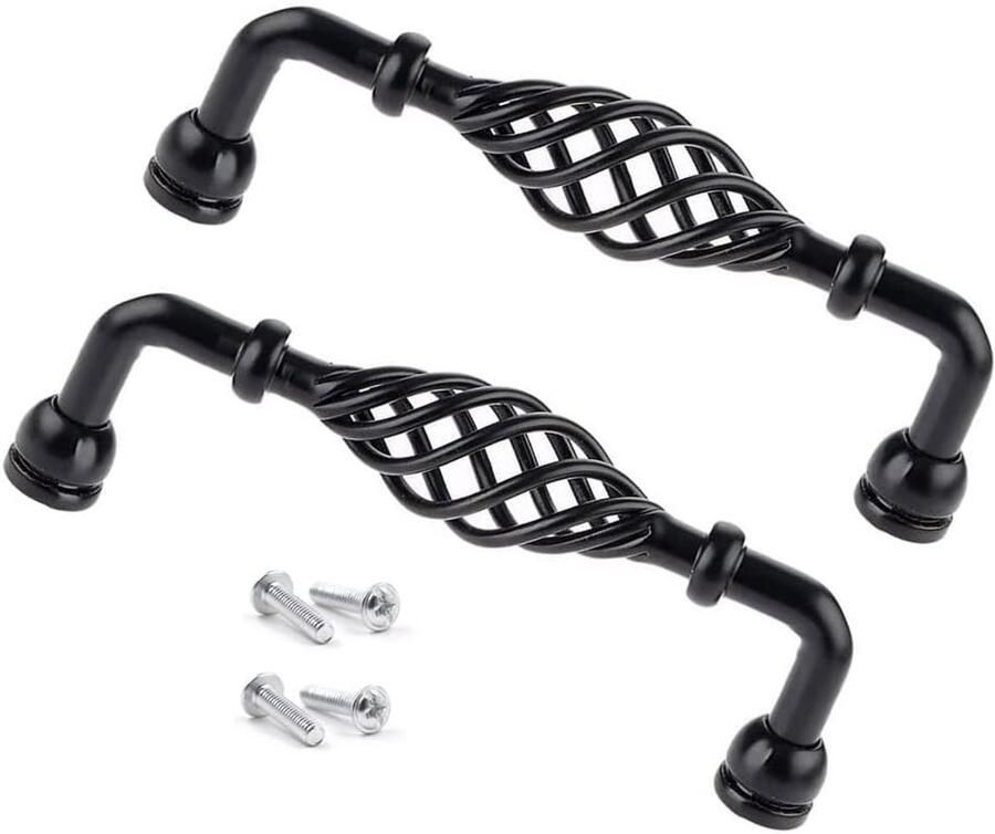 Hollow Keukenkast Handgrepen Zwart 2 Stuks Ovale Vorm