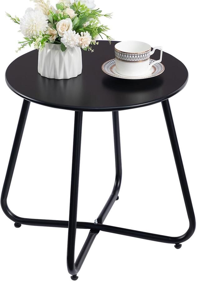 Ibenzoa Kleine Ronde Outdoor Salontafel Metaal Zwart