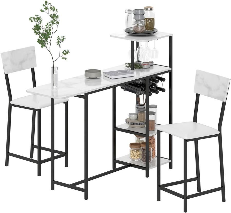 HOMCOM-Bartafelset-MDF-140x40x116cm-Wit