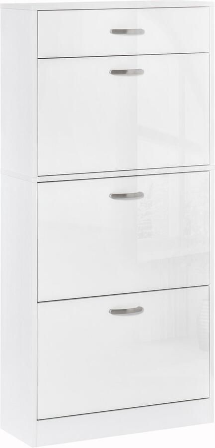 HOMCOM Opklapbare schoenenkast Hout 62x24x135cm Wit