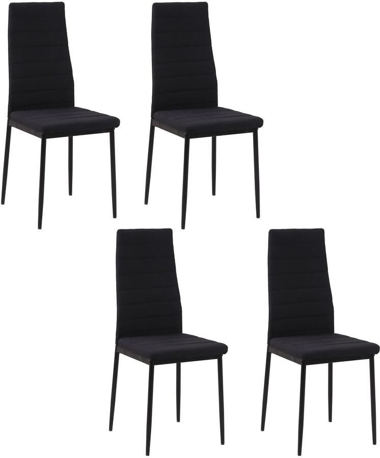 Homcom Pack 4 Gestoffeerde Eetkamerstoelen — linnen — metalen‑poten — modern — comfortabel — 41×50×97 cm