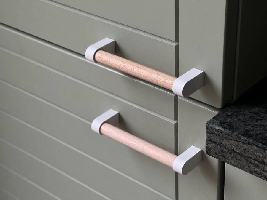 Home 3D WoodGrip Handgreep Wit 128mm Keuken handgreep Kast handgreep Duurzaam - Foto 2