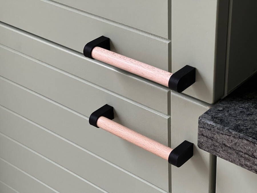 Home 3D Handgreep Zwart 96mm Keuken handgreep Kast Meubelgreep Handgrepen keukenkastjes Handgreep badkamer Handgrepen keukenkastjes Inclusief montageschroeven - Foto 2