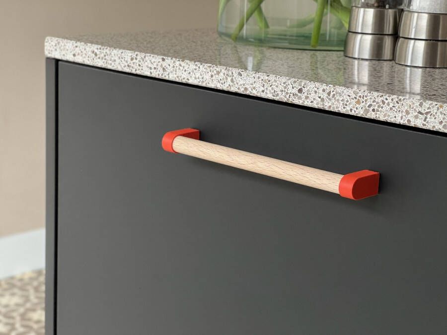 Home 3D Hangreep Rood 128mm Keuken handgreep Kast meubelgreep handgrepen keukenkastjes handgreep badkamer handgrepen keukenkastjes inclusief montageschroeven - Foto 2