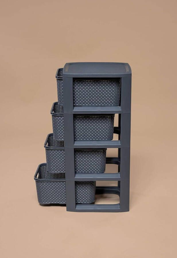 Home Essential Plank in rotan design kunststof antraciet 23 x 29 x 65 cm