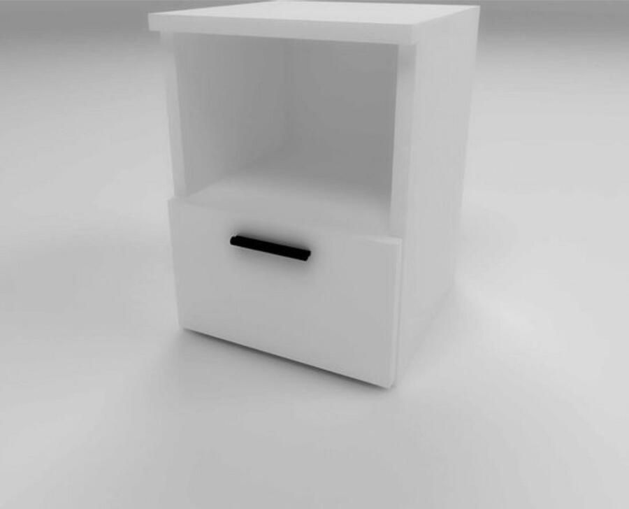 Home Glow Nachtkastje met schuiflade 1 stuk Wit Hout