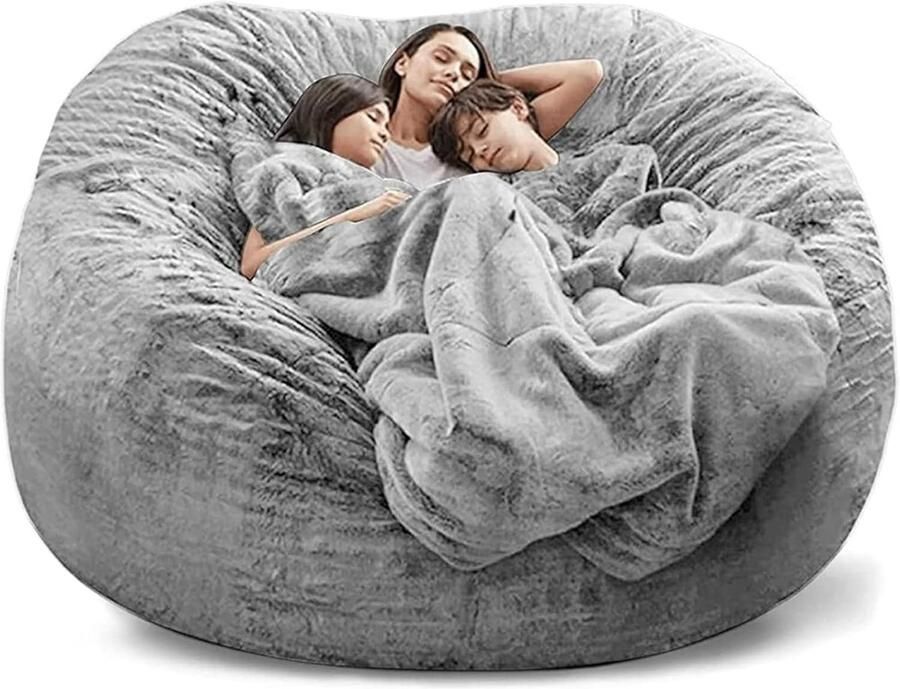 Home Spons Bed Ronde Zachte Pluizig Cover Zitzak Stoelhoes Hoes Tweepersoons Balkon Grote Bank Geen Vullingen Alleen Cover