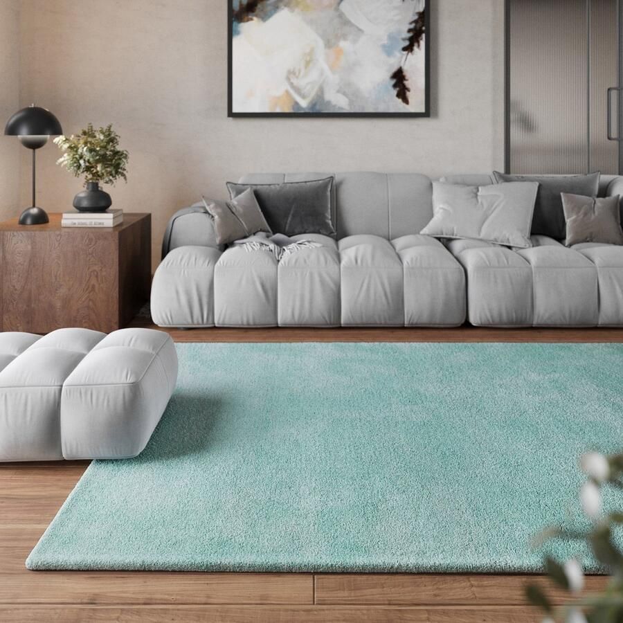 Homie Living Pisa Hoogpolig vloerkleed 120x170 turkoois