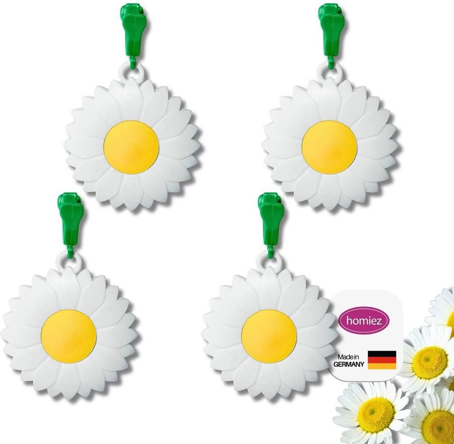 Homiez Tafelkleedgewichten Bloem – Extra Zwaar (56g) – Tafelkleedgewichten Tegen Wind – Set van 4 – met Metalen Kern – Tafelkleedhouder voor Tuin Balkon Camping Buiten (Marguerite)