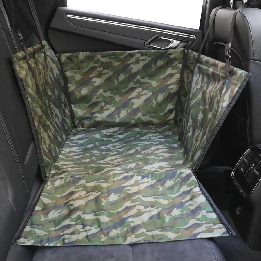 Hond Autostoelhoes Waterdichte en Antislip Stoelhoes met Veiligheidsgordel en Camouflage Design