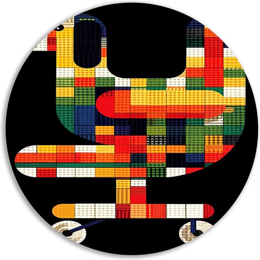 Hond wandcirkels Dier schilderij rond Schilderij Stoel Woonkamer decoratie industrieel Muurdecoratie rond Woonaccessoires muurcirkel forex 90x90 cm