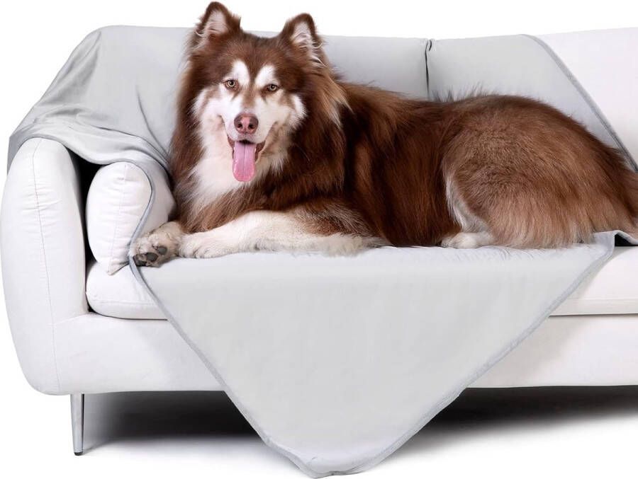 Honden deken wasbaar waterdicht verkoelende deken voor honden deken koel en warm dubbele laag huisdier deken sofa bed (100 x 75 cm grijs)