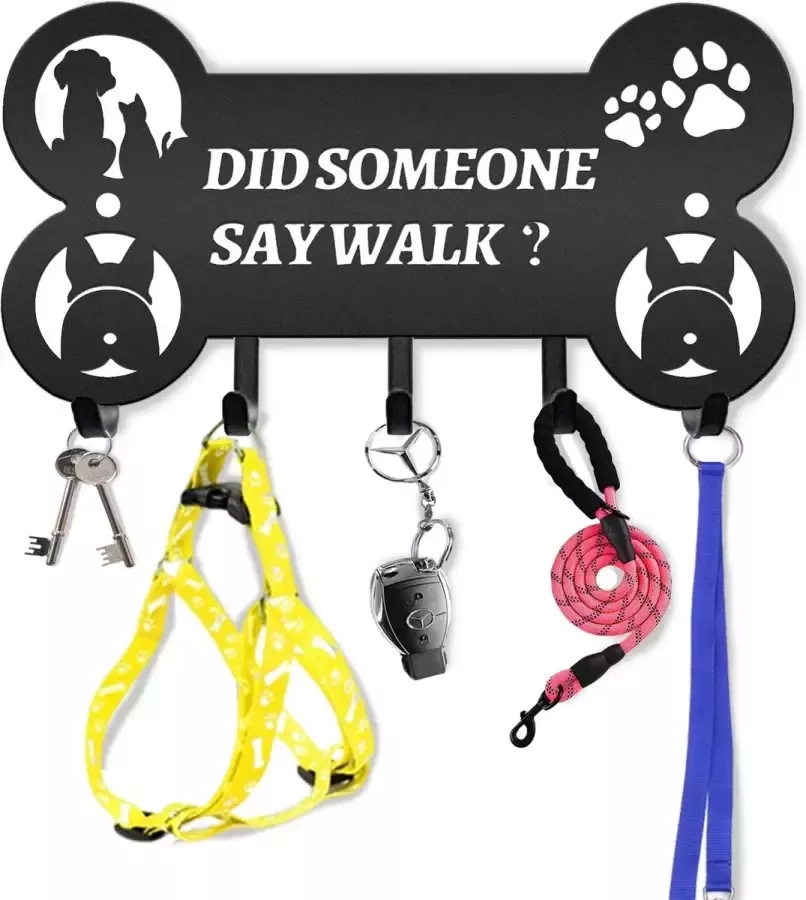 Honden riem kapstok Metalen kapstok Honden Kapstok Riem Halsband Metaal Did someone say walk