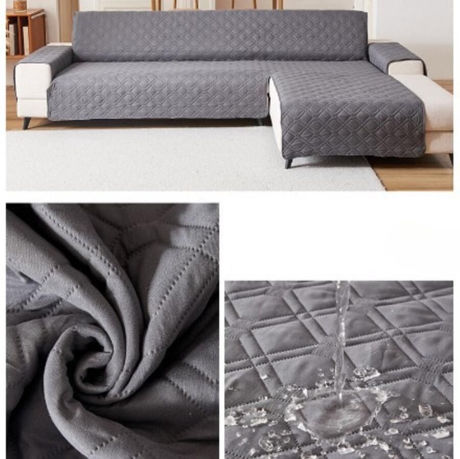 Hondenbankhoes L-vormige bankhoes Dubbelzijdige bankhoes Relaxfauteuilhoes Meubelbeschermer voor huisdieren Honden en katten (groot donkergrijs donkergrijs)